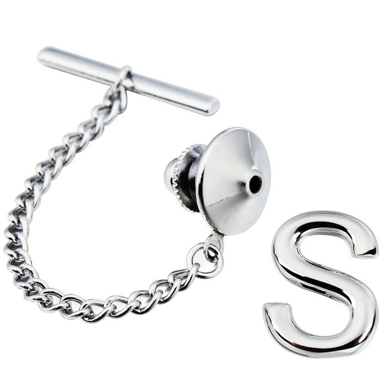 Personalized Monogram Silver-Tone Tie Tack GR S 