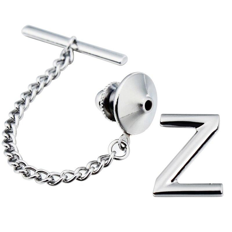 Personalized Monogram Silver-Tone Tie Tack GR Z 