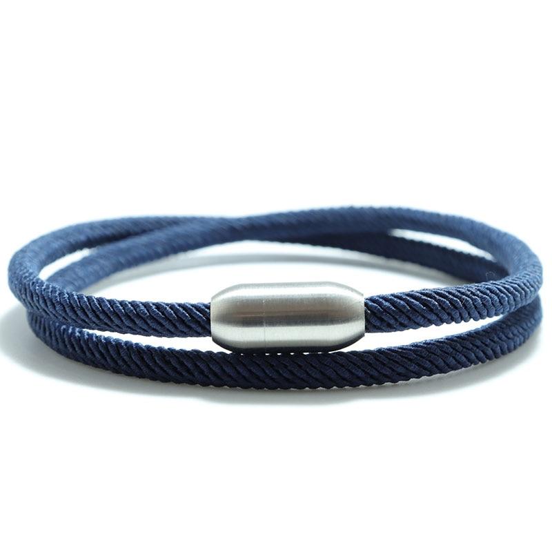 Pietro Minimalist Milan Rope Bracelet GR Blue 