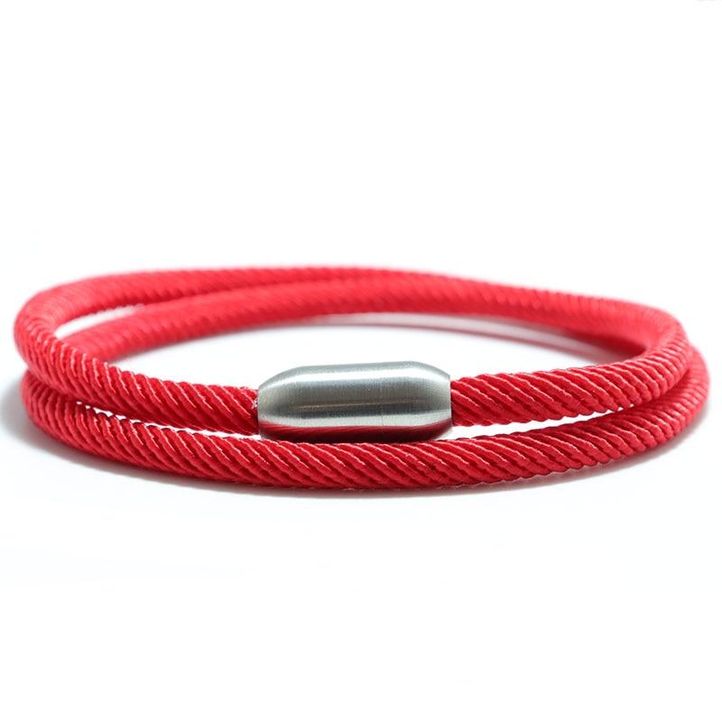 Pietro Minimalist Milan Rope Bracelet GR Red 