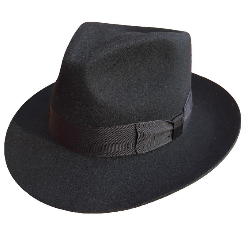 Pietro Wool Felt Fedora Hat GR Black S 55cm 