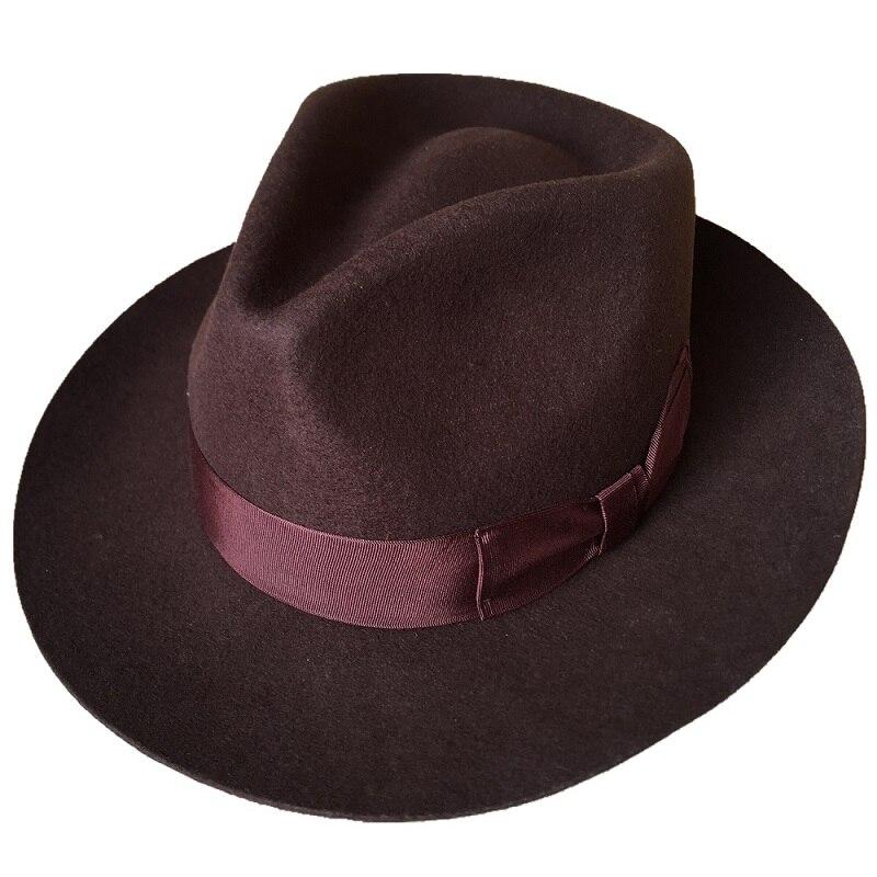 Pietro Wool Felt Fedora Hat GR Brown S 55cm 