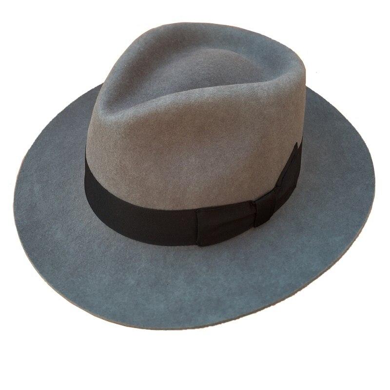 Pietro Wool Felt Fedora Hat GR Gray with Black Band S 55cm 
