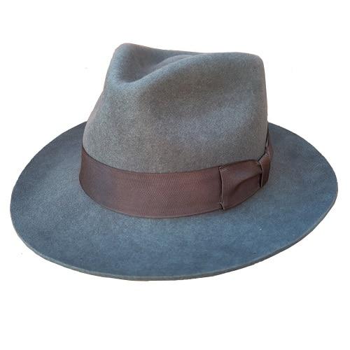 Pietro Wool Felt Fedora Hat GR Gray with Gray Band S 55cm 