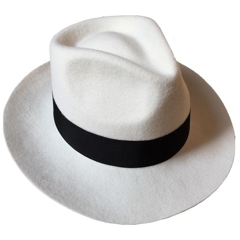 Pietro Wool Felt Fedora Hat GR White S 55cm 