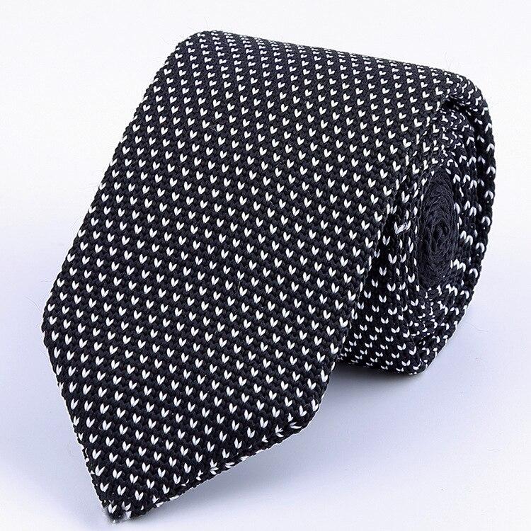 Pin Dot Knitted Tie GR Black & White 