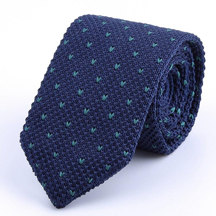Pin Dot Knitted Tie GR Blue 