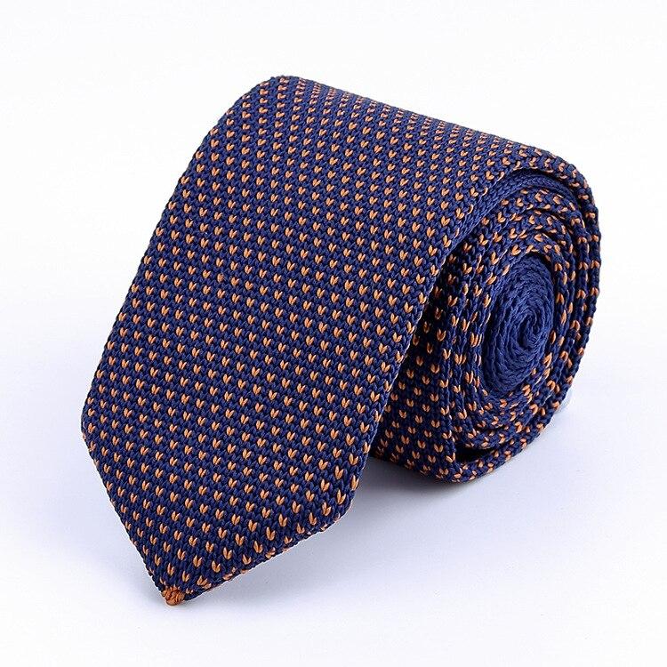 Pin Dot Knitted Tie GR Blue & Orange 