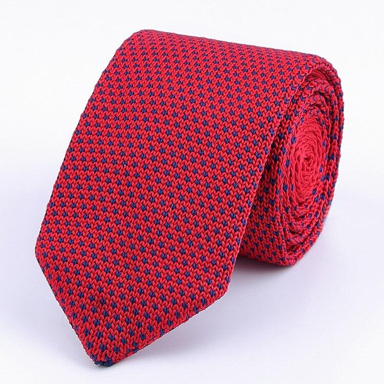 Pin Dot Knitted Tie GR Red 