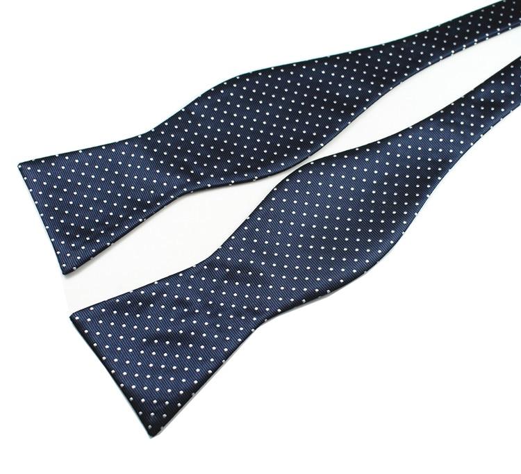 Pin Dot Silk Self-Tie Bow Tie GR Blue 