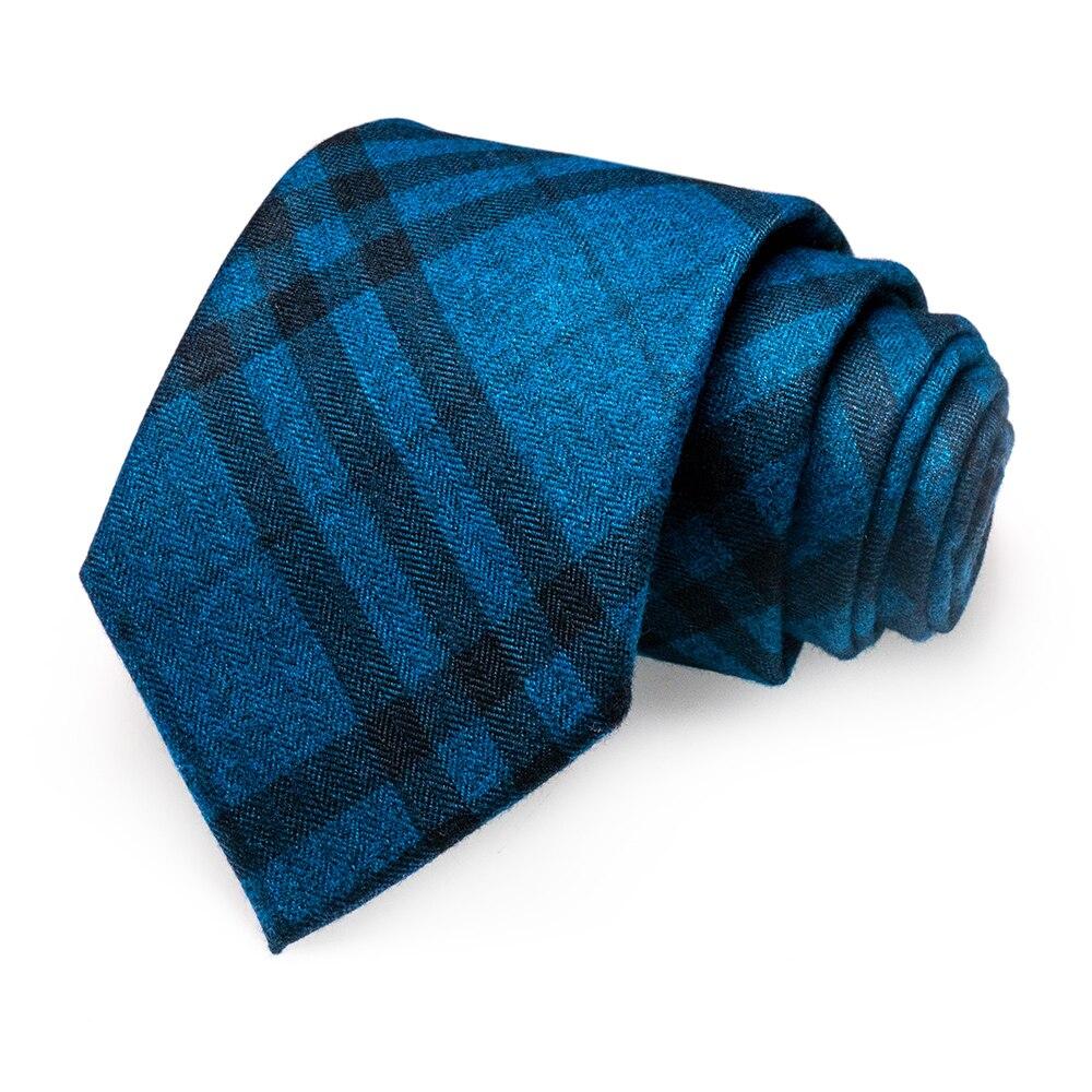 Plaid Cashmere Tie GR Blue 