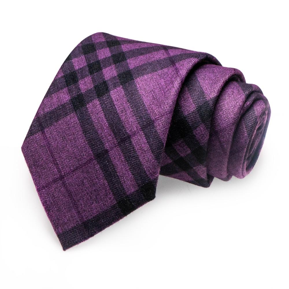Plaid Cashmere Tie GR Purple 
