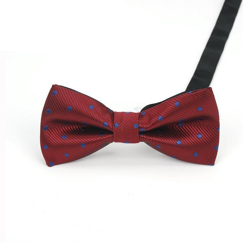 Polka Dot Bow Tie Pre-Tied GR Red & Navy 