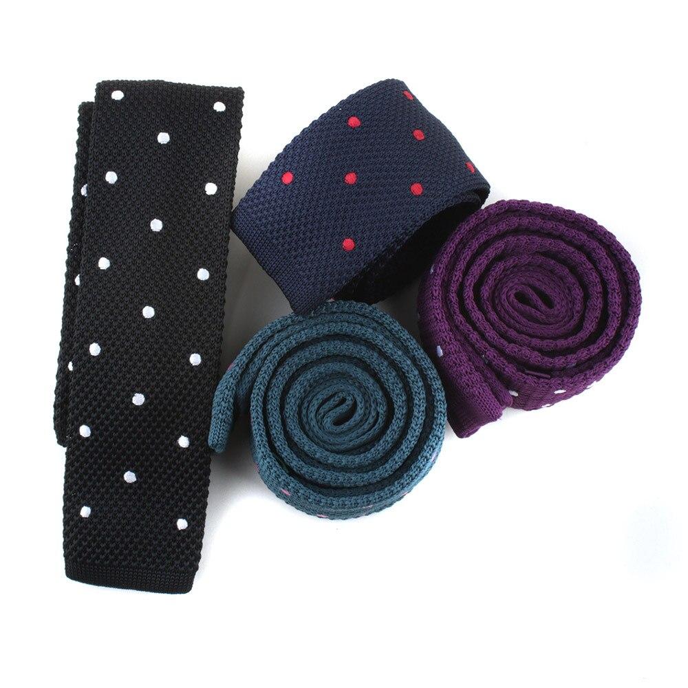 Polka Dot Flat End Knitted Tie GR 