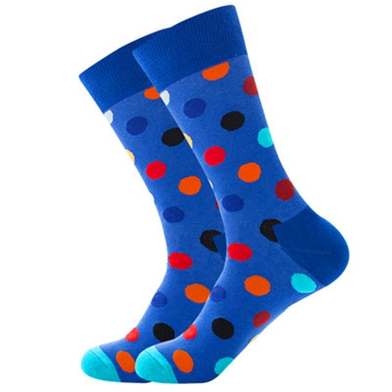 Polka Dot High Cotton Socks GR Aqua Blue 