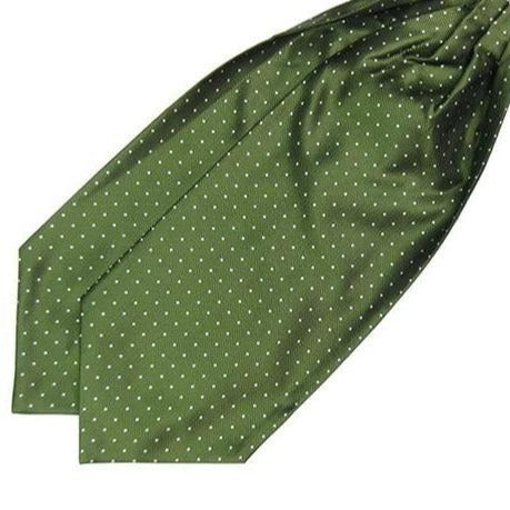Polka Dot Silk Ascot Tie GR Green 
