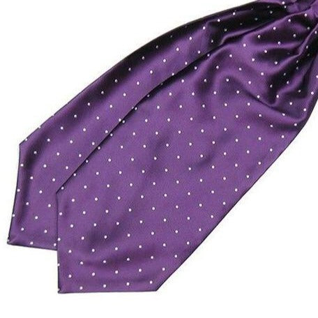 Polka Dot Silk Ascot Tie GR Purple 