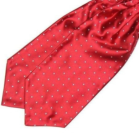 Polka Dot Silk Ascot Tie GR Red 
