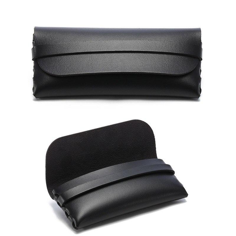 Portable Soft Leather Sunglass Case GR Black 
