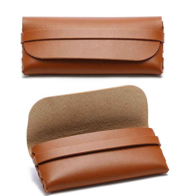 Portable Soft Leather Sunglass Case GR Brown 
