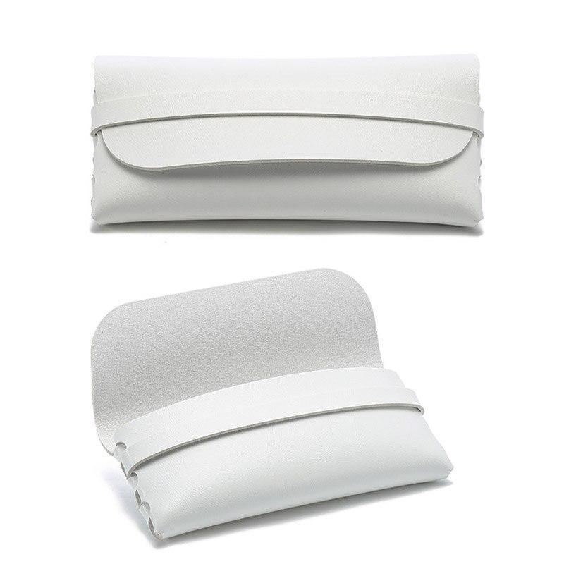 Portable Soft Leather Sunglass Case GR White 