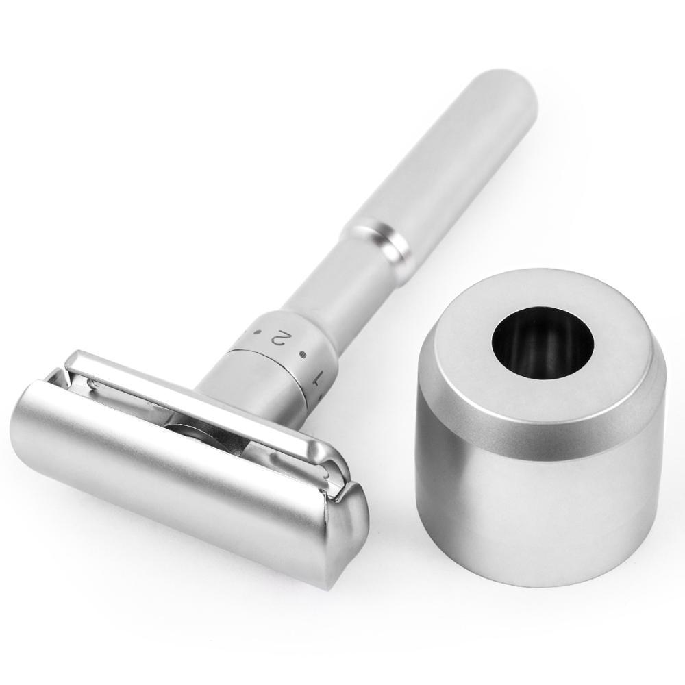 Premium Brushed Metal Safety Razor Stand | Gentleman Rules