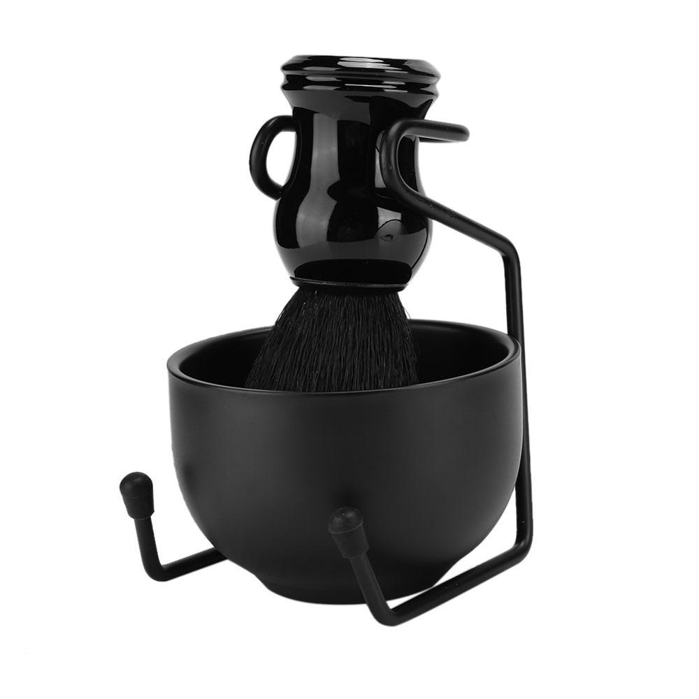Professional Black Shaving Tool Set - Stand + Brush + Bowl GR 