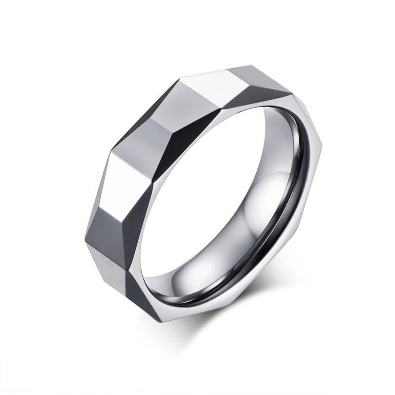 Rhombic Silver-Tone Tungsten Carbide Ring GR 7 Silver 