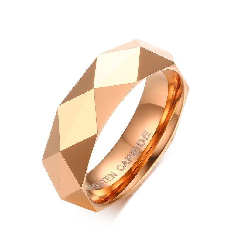 Rhombic Tungsten Carbide Ring Gold GR 7 Rose Gold 