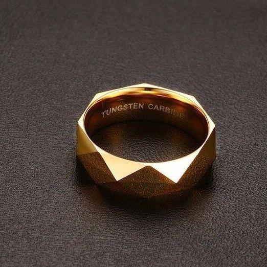 Rhombic Tungsten Carbide Ring Gold GR 