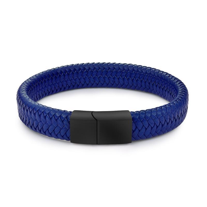 Robin Minimalist Leather Bracelet GR Blue 16.5cm 