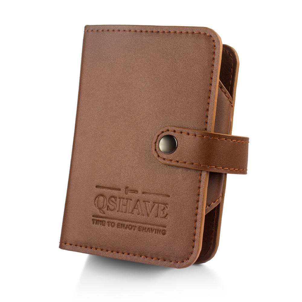 Safety Razor Travel Shaving Kit With Vintage Leather Case GR Brown 