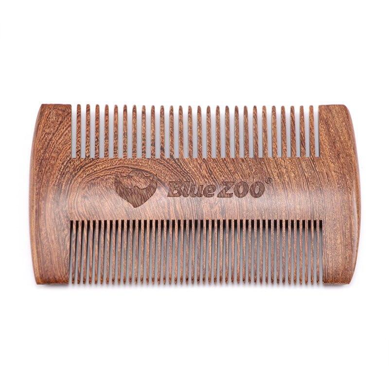 Sandalwood Beard Comb with Leather Case Blue Zoo 