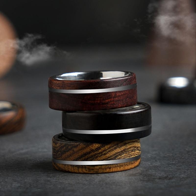 Sandalwood & Stainless Steel Ring GR 