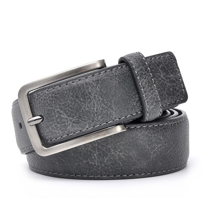 Santiago Casual Leather Belt GR Dark Grey 100cm 