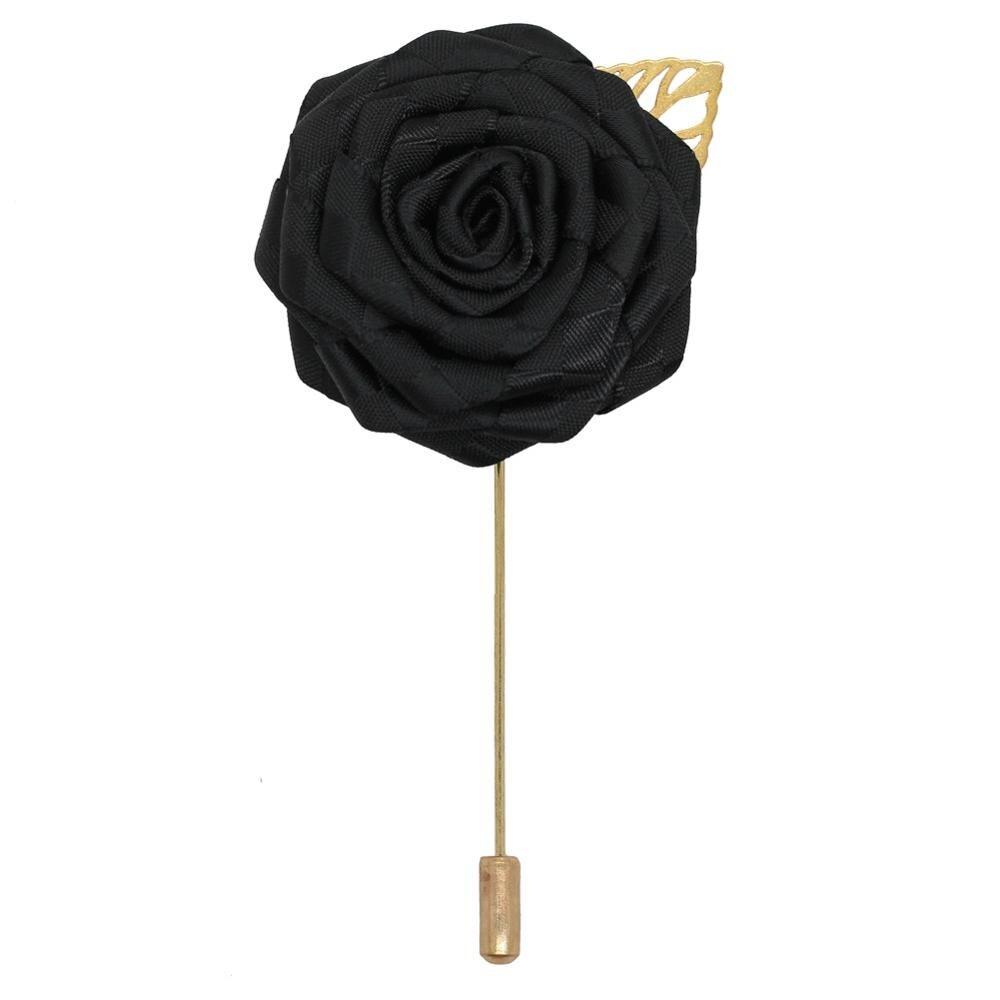 Satin Rose Lapel Pin GR black width 4.5cm 