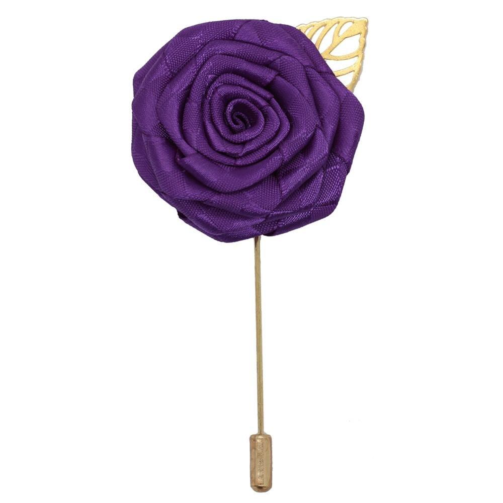 Satin Rose Lapel Pin GR dark purple width 4.5cm 