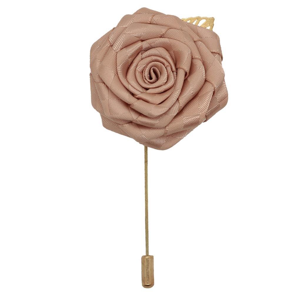 Satin Rose Lapel Pin GR khaki width 4.5cm 