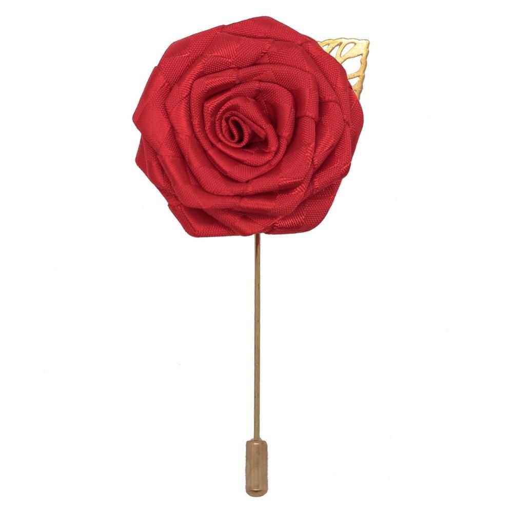 Satin Rose Lapel Pin GR red width 4.5cm 