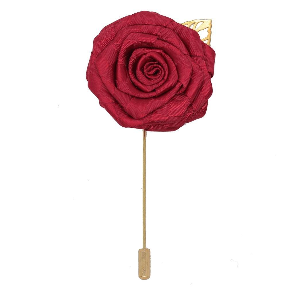 Satin Rose Lapel Pin GR winered width 4.5cm 