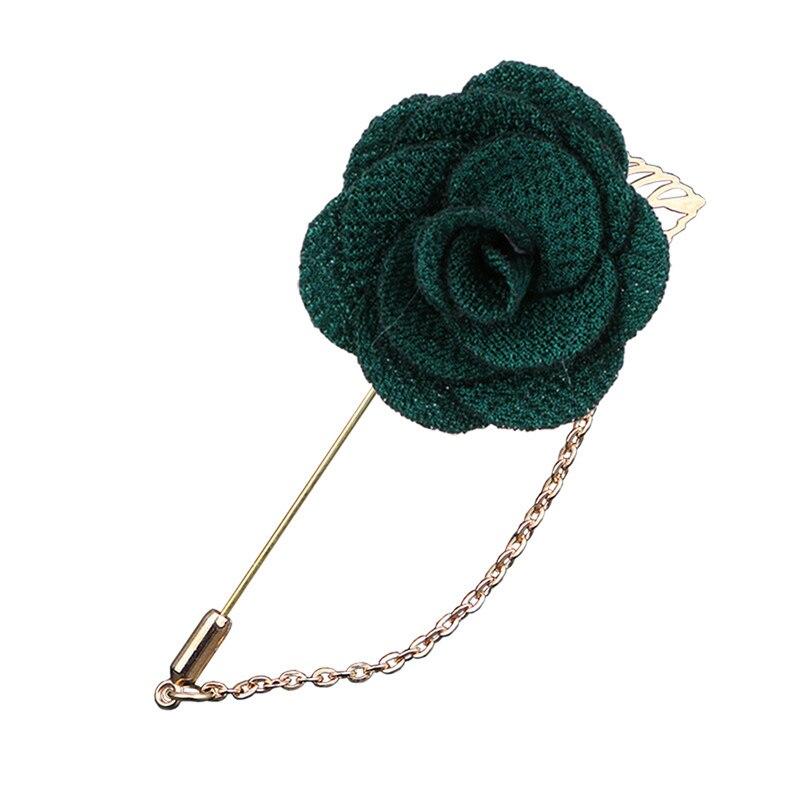 Satin Rose Lapel Pin With Chain GR 