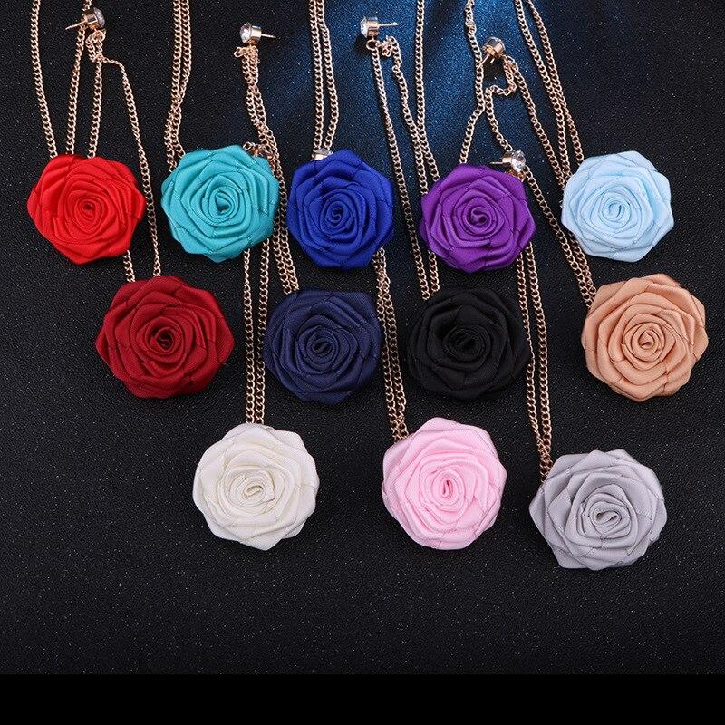 Satin Rose With Chain Tassel Pin GR 