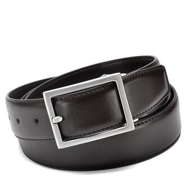 Sebastian Formal Cowhide Leather Belt GR Dark Brown 100cm 