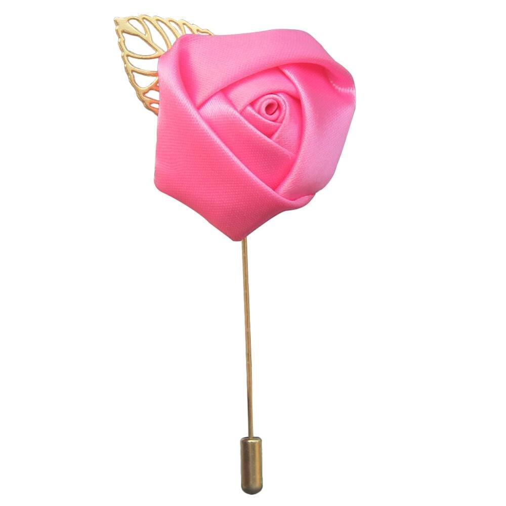 Silk Rose Lapel Pin GR peach 3.5cm diameter 