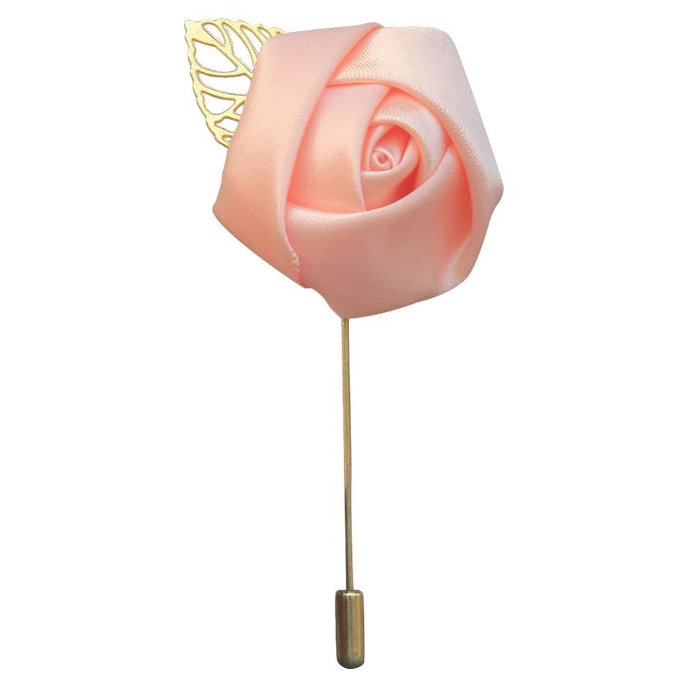 Silk Rose Lapel Pin GR shell pink 3.5cm diameter 