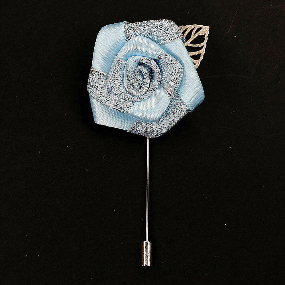 Silver Rose Lapel Pin GR sweetblue 