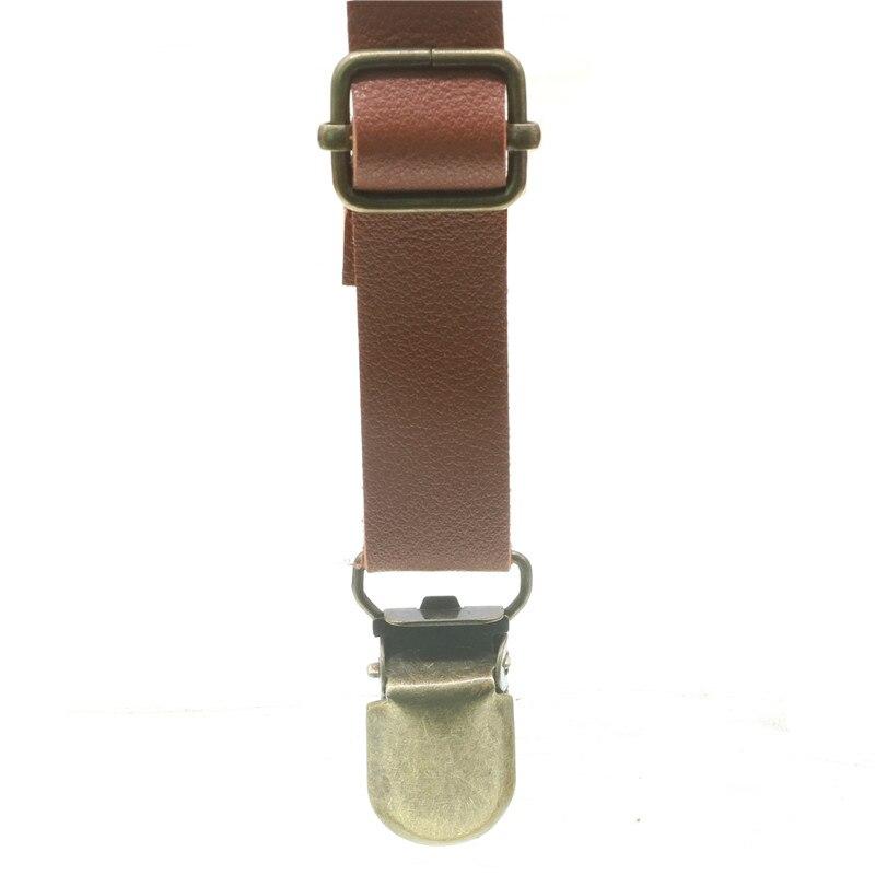 Skinny Leather Single Clip Suspenders GR 