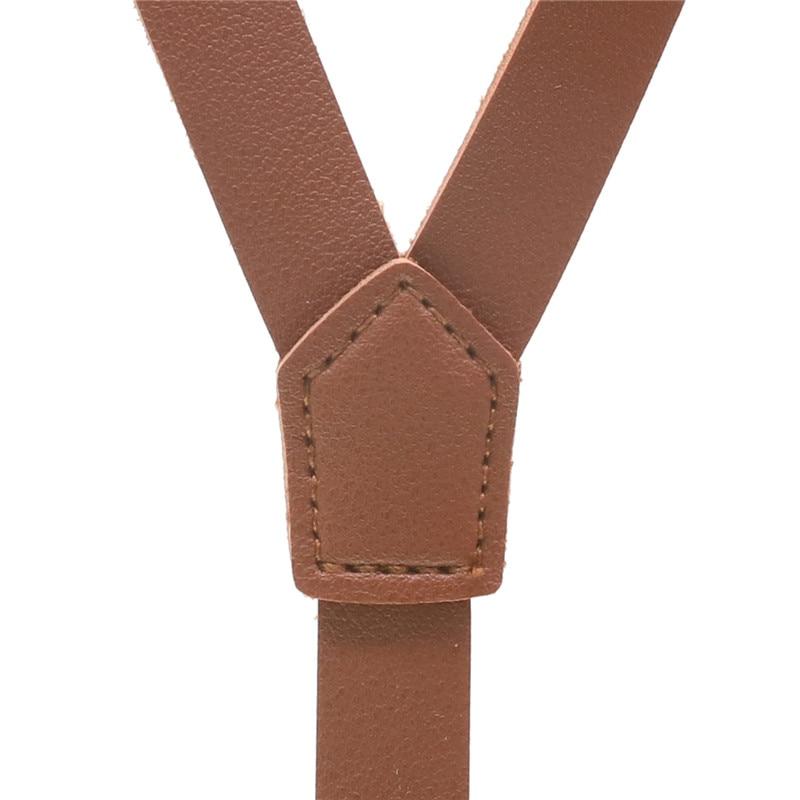 Skinny Leather Single Clip Suspenders GR 
