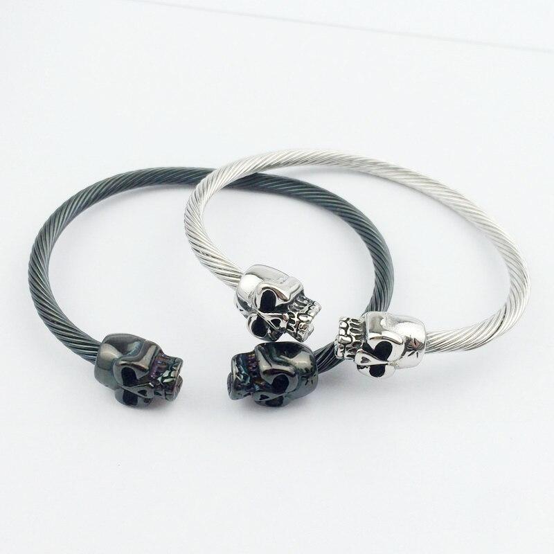 Skull Stainless Steel Cuff Bracelet GR 