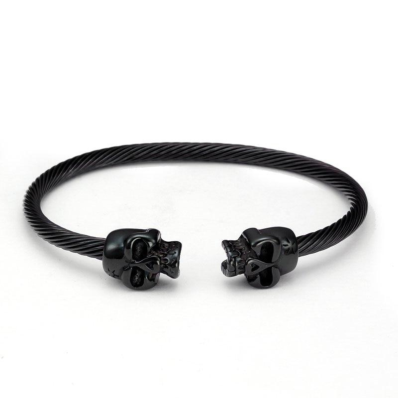 Skull Stainless Steel Cuff Bracelet GR Black 
